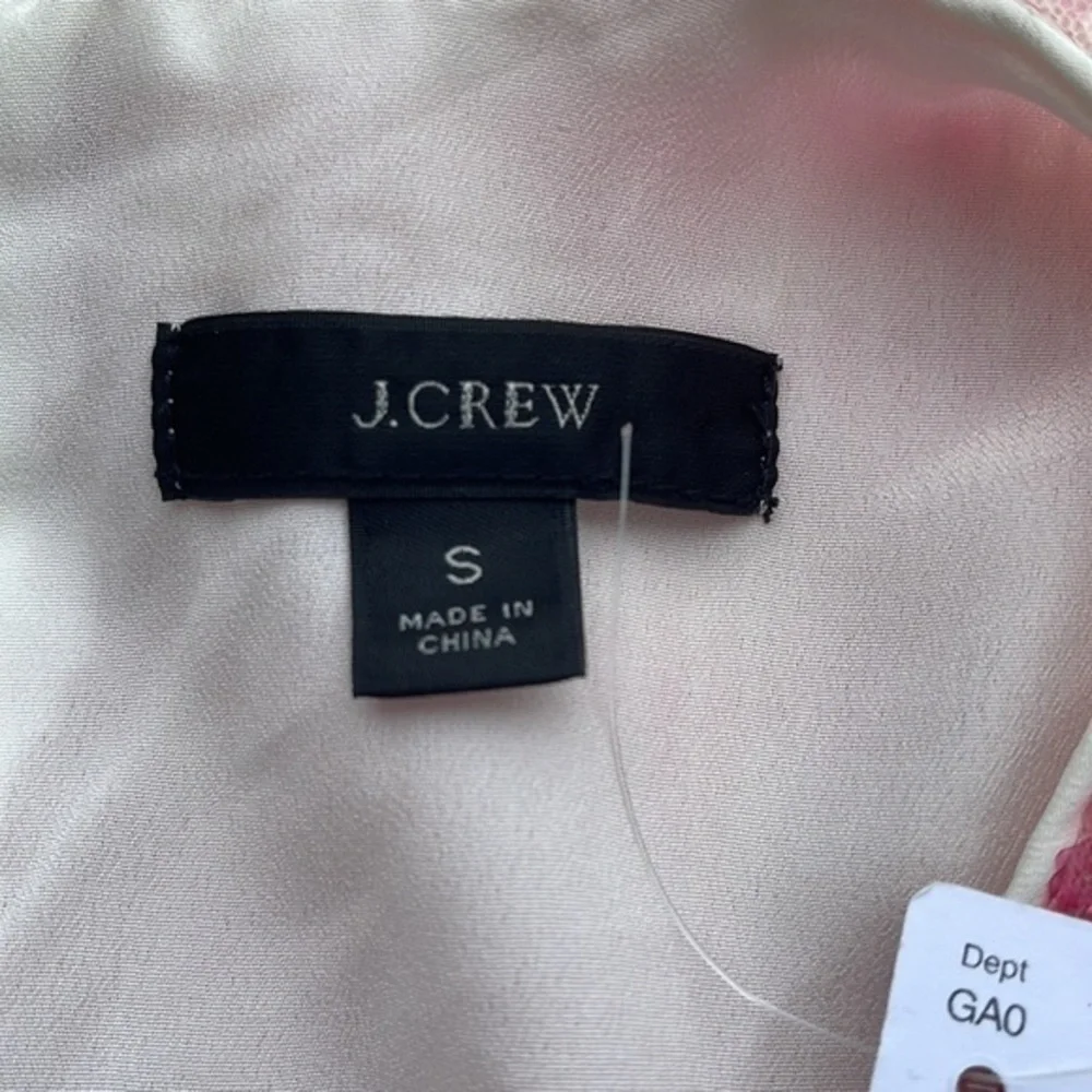 NWT J.Crew Pink Gingham Sequin Top size small